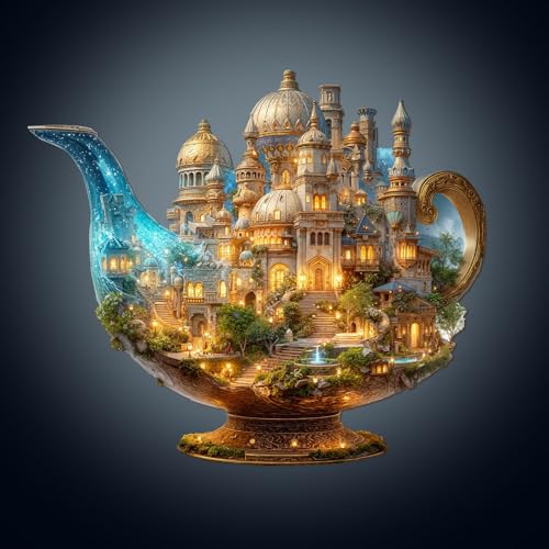 Holzpuzzle Erwachsene, 190 Teile Magic Lamp World Holz Puzzle Erwachsen, Unregelmäßige Einzigartige Holzpuzzle Tierform, Weihnachts Geschenke für Familie Freunde (34 * 29.4cm) von CHARMIBLE