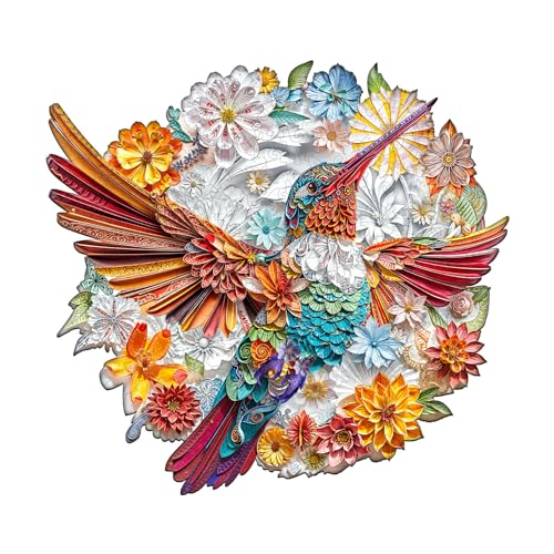 Holzpuzzle Erwachsene, 215 Teile Konfettikolibri Puzzles, 34 * 31.8cm Wood Puzzle, Unregelmäßige Einzigartige Tierform Holzpuzzles für Erwachsen, Schön Geschenk für Familie und Freunde Holzpuzzle Erwachsene, 215 Teile Konfettikolibri Puzzles, 34 * 31.8cm Wood Puzzle, Unregelmäßige Einzigartige Tierform Holzpuzzles für Erwachsen, Schön Geschenk für Familie und Freunde von CHARMIBLE