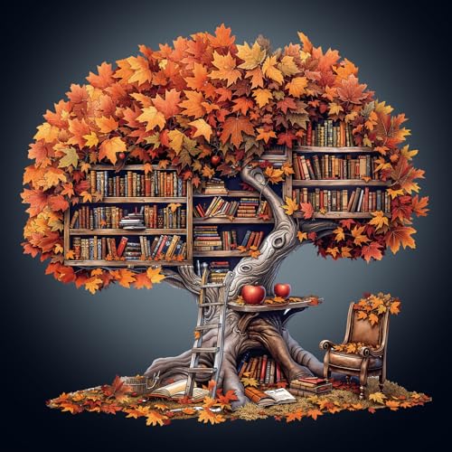 Holzpuzzle Erwachsene, 225 Teile Baumbibliothek Puzzles, 34 * 33.3cm Wood Puzzle, Unregelmäßige Einzigartige Tierform Holzpuzzles für Erwachsen, Schön Geschenk für Familie und Freunde Holzpuzzle Erwachsene, 225 Teile Baumbibliothek Puzzles, 34 * 33.3cm Wood Puzzle, Unregelmäßige Einzigartige Tierform Holzpuzzles für Erwachsen, Schön Geschenk für Familie und Freunde von CHARMIBLE
