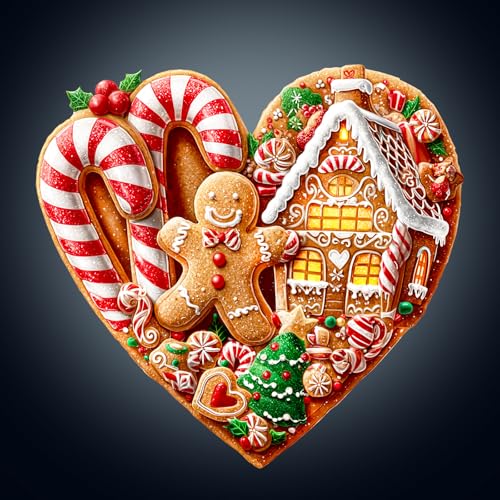 Holzpuzzle Erwachsene, 225 Teile Herzförmige Weihnachtskekse Holz Puzzle Erwachsen, Unregelmäßige Einzigartige Holzpuzzle Tierform, Weihnachts Geschenke für Familie Freunde (34 * 32.1cm) von CHARMIBLE