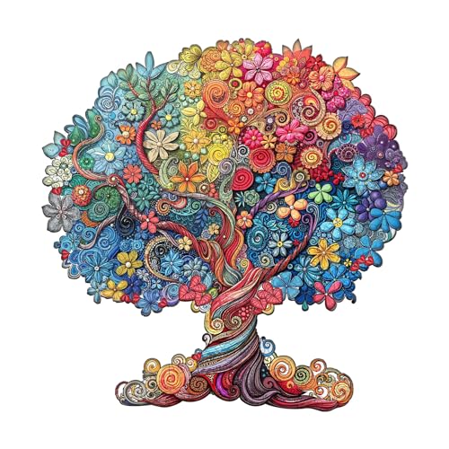 Holzpuzzle Erwachsene, 245 Teile Wachstumsfarbe Puzzles, 34 * 33.4cm Wood Puzzle, Unregelmäßige Einzigartige Tierform Holzpuzzles für Erwachsen, Schön Geschenk für Familie und Freunde von CHARMIBLE