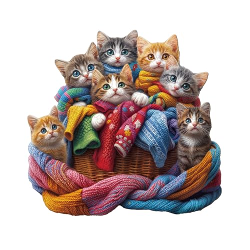 Holzpuzzle Erwachsene, 255 Teile Bunte Stoffkatze Puzzles, 34 * 32.6cm Wood Puzzle, Unregelmäßige Einzigartige Tierform Holzpuzzles für Erwachsen, Schön Geschenk für Familie und Freunde Holzpuzzle Erwachsene, 255 Teile Bunte Stoffkatze Puzzles, 34 * 32.6cm Wood Puzzle, Unregelmäßige Einzigartige Tierform Holzpuzzles für Erwachsen, Schön Geschenk für Familie und Freunde von CHARMIBLE