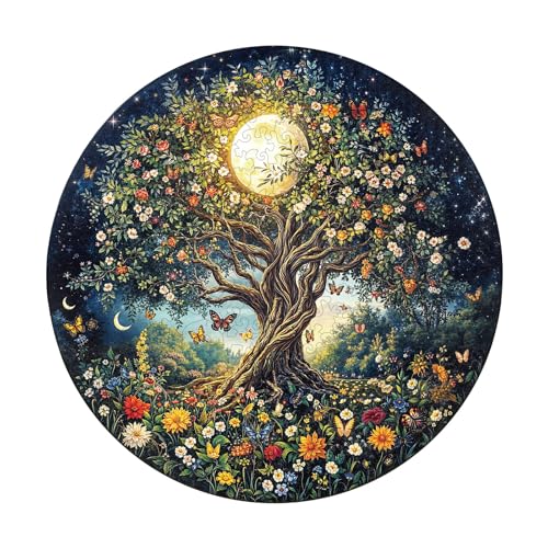 Holzpuzzle Erwachsene, 270 Teile Böhmischer Lebensbaum Puzzles, 34 * 34cm Wood Puzzle, Unregelmäßige Einzigartige Tierform Holzpuzzles für Erwachsen, Schön Geschenk für Familie und Freunde von CHARMIBLE