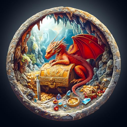 Holzpuzzle Erwachsene, 270 Teile Drachenschatz Puzzles, 34 * 34cm Wood Puzzle, Unregelmäßige Einzigartige Tierform Holzpuzzles für Erwachsen, Schön Geschenk für Familie und Freunde Holzpuzzle Erwachsene, 270 Teile Drachenschatz Puzzles, 34 * 34cm Wood Puzzle, Unregelmäßige Einzigartige Tierform Holzpuzzles für Erwachsen, Schön Geschenk für Familie und Freunde von CHARMIBLE