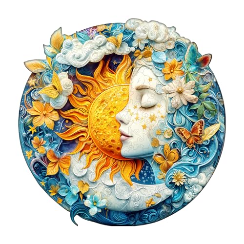 Holzpuzzle Erwachsene, 275 Teile Mond, Sonne & Mädchen Puzzles, 34 * 34cm Wood Puzzle, Unregelmäßige Einzigartige Tierform Holzpuzzles für Erwachsen, Schön Geschenk für Familie und Freunde Holzpuzzle Erwachsene, 275 Teile Mond, Sonne & Mädchen Puzzles, 34 * 34cm Wood Puzzle, Unregelmäßige Einzigartige Tierform Holzpuzzles für Erwachsen, Schön Geschenk für Familie und Freunde von CHARMIBLE