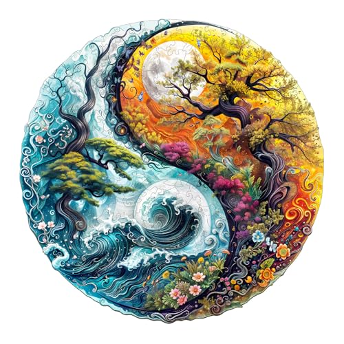Holzpuzzle Erwachsene, 275 Teile Yin Yang Landschaft Holz Puzzle Erwachsene, 34x34cm Wooden Puzzle, Unregelmäßige Einzigartige Puzzle, Holzpuzzle Tierform, Holz Puzzle Mit Box Aus Holz Holzpuzzle Erwachsene, 275 Teile Yin Yang Landschaft Holz Puzzle Erwachsene, 34x34cm Wooden Puzzle, Unregelmäßige Einzigartige Puzzle, Holzpuzzle Tierform, Holz Puzzle Mit Box Aus Holz von CHARMIBLE