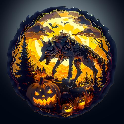 Holzpuzzle Erwachsene, 290 Teile 3D-Halloween-Wolf Puzzles, 34 * 33.3cm Wood Puzzle, Unregelmäßige Einzigartige Tierform Holzpuzzles für Erwachsen, Schön Geschenk für Familie und Freunde Holzpuzzle Erwachsene, 290 Teile 3D-Halloween-Wolf Puzzles, 34 * 33.3cm Wood Puzzle, Unregelmäßige Einzigartige Tierform Holzpuzzles für Erwachsen, Schön Geschenk für Familie und Freunde von CHARMIBLE