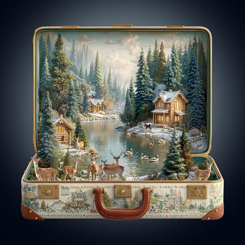 Holzpuzzle Erwachsene, 290 Teile Nordischer Waldkoffer Puzzles, 34 * 32.7cm Wood Puzzle, Unregelmäßige Einzigartige Tierform Holzpuzzles für Erwachsen, Schön Geschenk für Familie und Freunde von CHARMIBLE