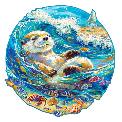 Holzpuzzle Erwachsene, 300 Teile Gemütlicher Otter Holz Puzzle Erwachsene, 34x33.7cm Wooden Puzzle, Unregelmäßige Einzigartige Puzzle, Holzpuzzle Tierform, Holz Puzzle Mit Box Aus Holz Holzpuzzle Erwachsene, 300 Teile Gemütlicher Otter Holz Puzzle Erwachsene, 34x33.7cm Wooden Puzzle, Unregelmäßige Einzigartige Puzzle, Holzpuzzle Tierform, Holz Puzzle Mit Box Aus Holz von CHARMIBLE