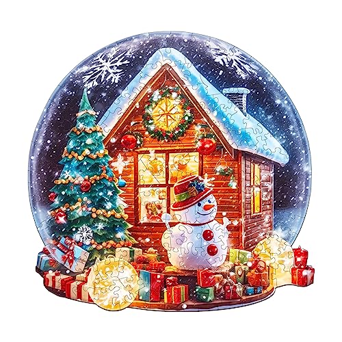 Holzpuzzle Erwachsene, 300 Teile Weihnachts Hütte Holz Puzzle Erwachsene, 35.9x35cm Wooden Puzzle, Unregelmäßige Einzigartige Puzzle, Holzpuzzle Tierform, Holz Puzzle Mit Geschenkbox Aus Holz Holzpuzzle Erwachsene, 300 Teile Weihnachts Hütte Holz Puzzle Erwachsene, 35.9x35cm Wooden Puzzle, Unregelmäßige Einzigartige Puzzle, Holzpuzzle Tierform, Holz Puzzle Mit Geschenkbox Aus Holz von CHARMIBLE