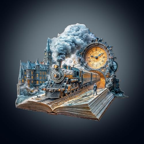 Holzpuzzles für Erwachsene, 205 Stück Chrono-Zug-Holzpuzzle, einzigartige Tierform-Puzzles mit Holzbox, 34 x 29,7 cm, Holzpuzzle für Familienspiel und Geburtstagsgeschenke für Freund Holzpuzzles für Erwachsene, 205 Stück Chrono-Zug-Holzpuzzle, einzigartige Tierform-Puzzles mit Holzbox, 34 x 29,7 cm, Holzpuzzle für Familienspiel und Geburtstagsgeschenke für Freund von CHARMIBLE