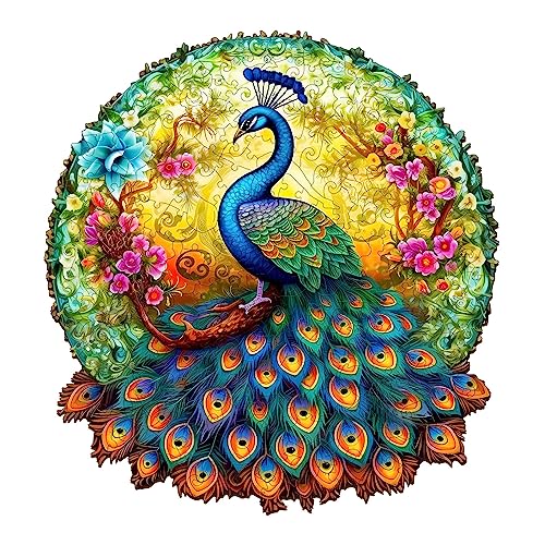 Holzpuzzle Erwachsene, 290 Teile Geheimer Pfau Holz Puzzle Erwachsene, 35x32.9cm Wooden Puzzle, Unregelmäßige Einzigartige Holzpuzzle Tierform Mit Geschenkbox Aus von CHARMIBLE