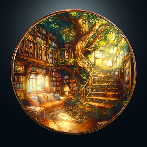 Klassische Puzzles, Rundes Puzzle 1000 Teile Erwachsene, 67.5 x 67.5cm Charmante Buchhandlung, Unregelmäßige Einzigartige Puzzles für Erwachsen, Schön Geschenk für Familie Freunde Klassische Puzzles, Rundes Puzzle 1000 Teile Erwachsene, 67.5 x 67.5cm Charmante Buchhandlung, Unregelmäßige Einzigartige Puzzles für Erwachsen, Schön Geschenk für Familie Freunde von CHARMIBLE