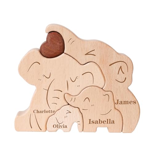 Personalisiertes Holzkunstpuzzle der Elefantenfamilie mit 2-5 Namen, Name Puzzle Dekoratives Familie Geschenk, Personalisierte Geschenke zum Geburtstag, Muttertag, Vatertag, Weihnachten Personalisiertes Holzkunstpuzzle der Elefantenfamilie mit 2-5 Namen, Name Puzzle Dekoratives Familie Geschenk, Personalisierte Geschenke zum Geburtstag, Muttertag, Vatertag, Weihnachten von CHARMIBLE