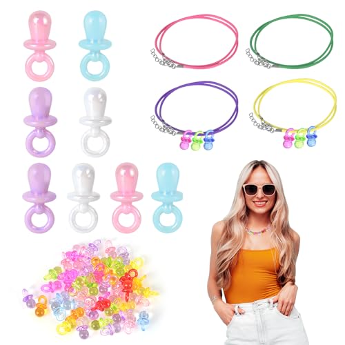 CHCAES 90er Jahre Accessoires Schnullerkette 90er Jahre Outfit Damen Preis Leistung Wachseil Dekoschnuller Mitgebsel Geschenk für 80 90er Mottoparty von CHCAES