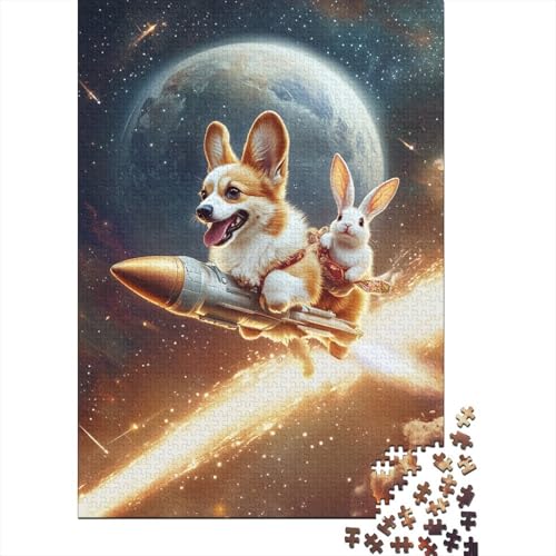 Corgi Puzzles 1000-teilige Schwer Puzzle Spielzeug Lernspiel Impossible Herausforderungsspielzeug Für Erwachsene Und Kinder in Bewährter 1000pcs (75x50cm) von CHCAIOVO