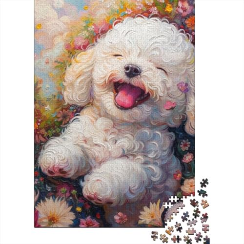Cute Welpe Puzzle 1000 Teile Schwer Puzzle Spielzeug Pädagogisches Spiel Impossible Herausforderung Spielzeug Für Erwachsene Und Kinder Ab 12 Jahren 1000pcs (75x50cm) von CHCAIOVO