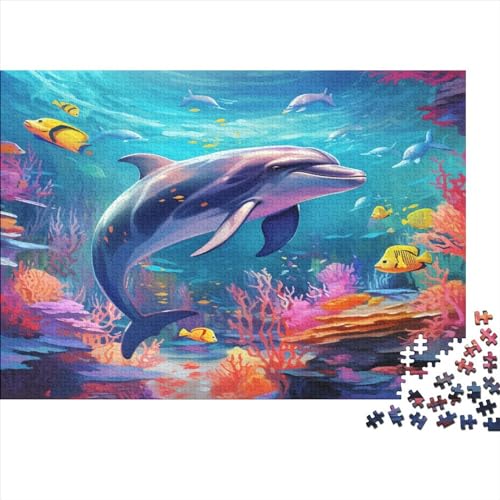 Delphins 1000 Teile,Impossible Puzzle,Geschicklichkeitsspiel Für Die Ganze Familie, Erwachsenen Puzzlespiel Puzzel 1000pcs (75x50cm) von CHCAIOVO