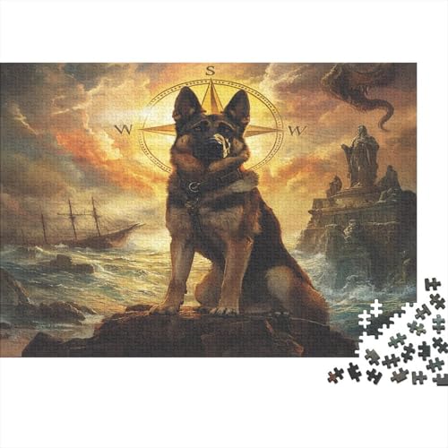 Deutscher Schäferhunds Puzzle 1000 Teile Für Erwachsene Und Kinder Ab 14 Jahren Für Stressabbauer Puzzel 1000pcs (75x50cm) von CHCAIOVO