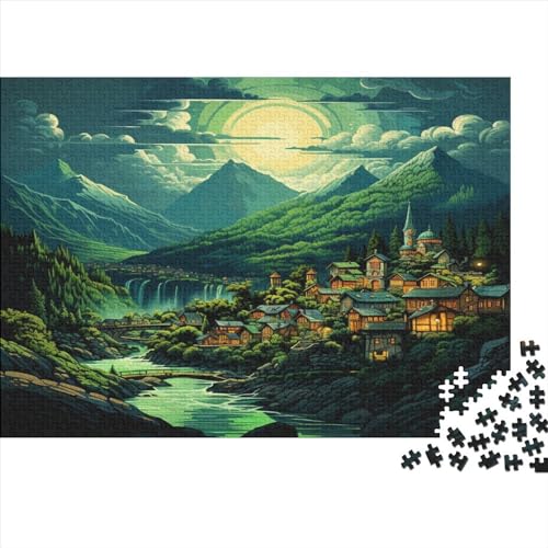 Dörfer Puzzle 1000 Teile,für Erwachsene, Impossible Puzzle,farbenfrohes Legespiel,Geschicklichkeitsspiel Für Die Ganze Familie,Erwachsenenpuzzle Puzzel 1000pcs (75x50cm) von CHCAIOVO