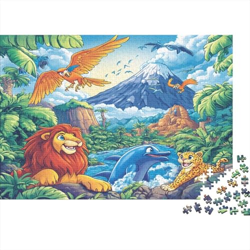 Dschungeltiere Puzzlespiel 1000 Teile Für Erwachsene, Einzigartige Kunstwerke Und Vorlage - Geburtstagsgeschenk - Spaßige Puzzles Mit Überraschung Von Puzzle in A Bag Puzzel 1000pcs (75x50cm) von CHCAIOVO