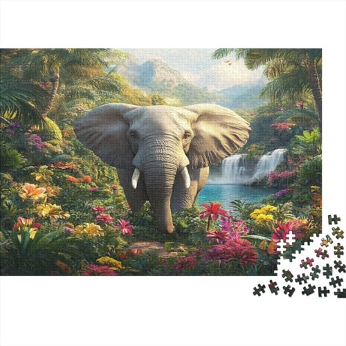 Elefant 1000 Teile,Impossible Puzzle,Geschicklichkeitsspiel Für Die Ganze Familie, Erwachsenen Puzzlespiel Puzzel 1000pcs (75x50cm) von CHCAIOVO