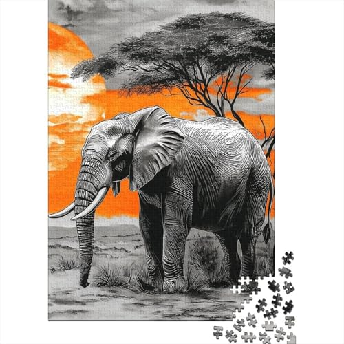 Elephant Puzzle 1000-teilige Schwer Puzzle Spielzeug Lernspiel Impossible Herausforderungsspielzeug Für Erwachsene Und Kinder in Bewährter 1000pcs (75x50cm) von CHCAIOVO