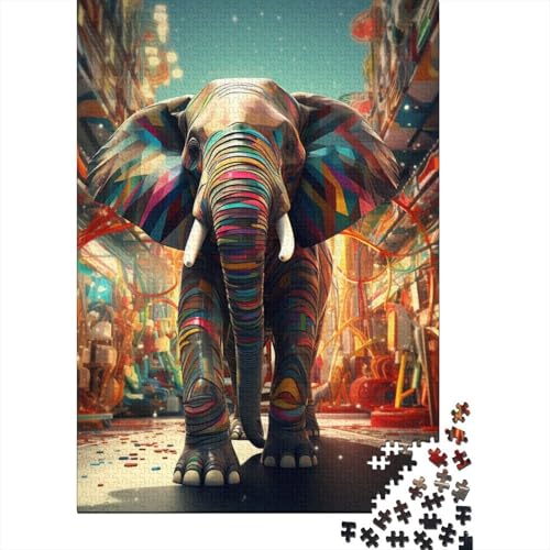 Elephant Puzzles 1000 Teile Schwer Puzzle Spielzeug Pädagogisches Spiel Impossible Herausforderungsspielzeug Für Erwachsene Und Kinder in Bewährter 1000pcs (75x50cm) von CHCAIOVO