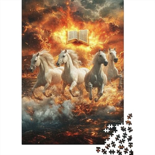 Fine Pferd Puzzle 1000 Teile Schwer Puzzle Spielzeug Pädagogisches Spiel Impossible Herausforderungsspielzeug Für Erwachsene Und Kinder Ab 12 Jahren 1000pcs (75x50cm) von CHCAIOVO