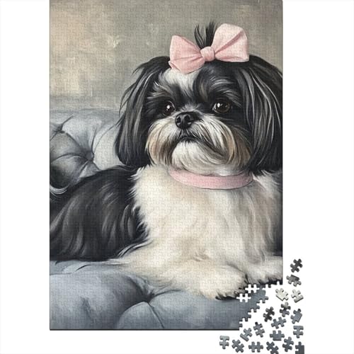 Shih Tzu Puzzle 1000-teilige Schwer Puzzle Spielzeug Lernspiel Impossible Herausforderung Spielzeug Für Erwachsene Und Kinder Ab 14 Jahren 1000pcs (75x50cm) von CHCAIOVO