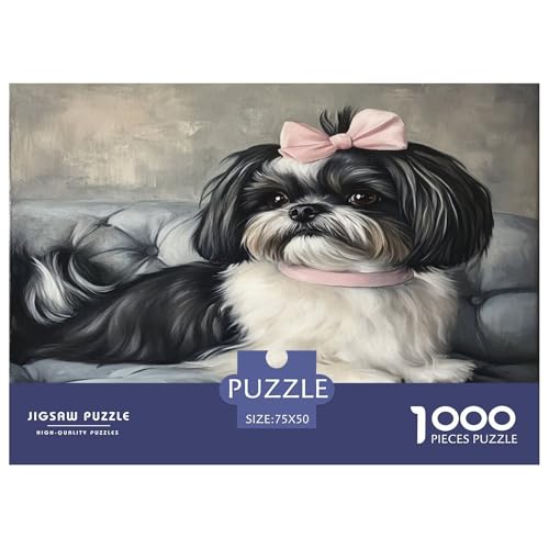 Shih Tzu. Puzzle 1000 Teile Erwachsener Kniffel Spaß Für Die Ganze Familie - Abwechslungsreiche 1000 Puzzleteilige Motive Puzzle Erwachsene, Puzzel 1000pcs (75x50cm) von CHCAIOVO