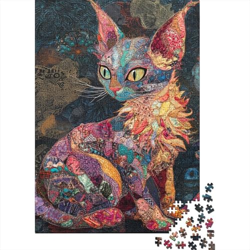 Sphinxkatze Puzzle 1000-teilige Schwer Puzzle Spielzeug Pädagogisches Spiel Impossible Herausforderung Spielzeug Für Erwachsene Und Kinder Ab 12 Jahren 1000pcs (75x50cm) von CHCAIOVO