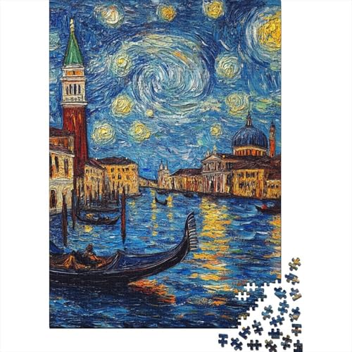 Venedig Wasserstadt Puzzles 1000 Teile Schwer Puzzle Spielzeug Pädagogisches Spiel Impossible Herausforderung Spielzeug Für Erwachsene Kinder 1000pcs (75x50cm) von CHCAIOVO