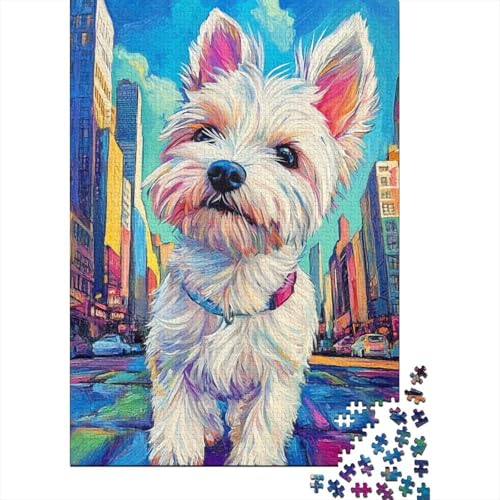 West Highland White Terrier Puzzle 1000 Teile Schwer Puzzle Spielzeug Lernspiel Impossible Herausforderungsspielzeug Für Erwachsene Und Kinder Ab 14 Jahren 1000pcs (75x50cm) von CHCAIOVO