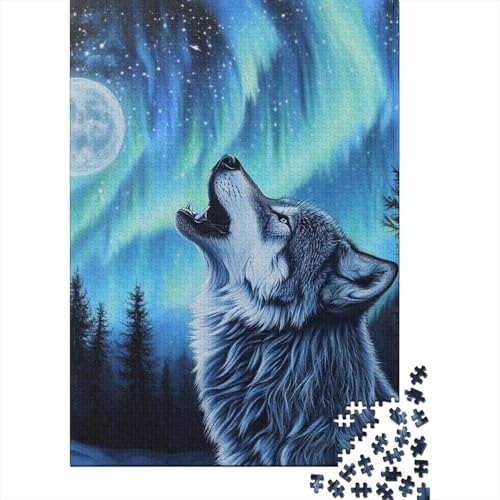 Wolf Puzzles 1000 Teile Schwer Puzzle Spielzeug Lernspiel Impossible Herausforderung Spielzeug Für Erwachsene Kinder 1000pcs (75x50cm) von CHCAIOVO