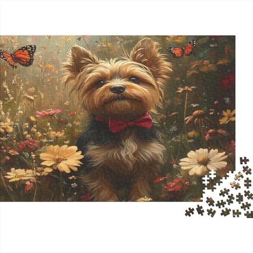 Yorkshire Terrier Puzzle 1000 Teile,für Erwachsene, Impossible Puzzle,farbenfrohes Legespiel,Geschicklichkeitsspiel Für Die Ganze Familie,Erwachsenenpuzzle Puzzel 1000pcs (75x50cm) von CHCAIOVO