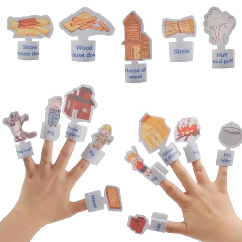 CHEFAN Story Time Fingerpuppen - Drei kleine Schweinchen Fingerpuppen für Kleinkinder, perfekt für Rollenspiele, Klassenzimmer, Reisen, Fantasiebau CHEFAN Story Time Fingerpuppen - Drei kleine Schweinchen Fingerpuppen für Kleinkinder, perfekt für Rollenspiele, Klassenzimmer, Reisen, Fantasiebau von CHEFAN