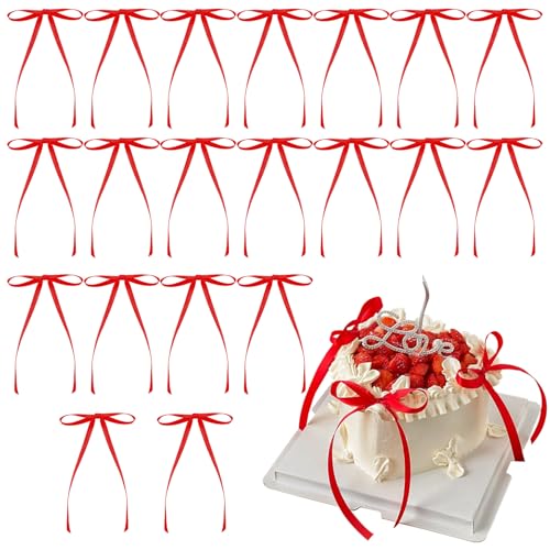 Schleife Tortendeko,20 Stück Kuchendekorationen,Hochzeitstorte Deko,Geburtstag Deko,Kuchendekoration mit Schleife,Tortendeko Hochzeit,für Geburtstag,Party,Hochzeit,Valentinstag von CHENBOOW