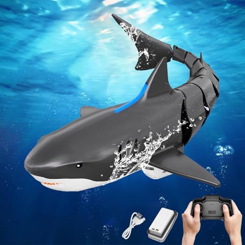 CHENBOOW Ferngesteuerter Hai,2.4GHz RC Hai-Boot,Pool Spielzeug,Ferngesteuerte Boote,Sommer Spielzeug Geschenk,Pool Wasserspielzeug,für Ferngesteuertes Boot ab 8 Jahre von CHENBOOW