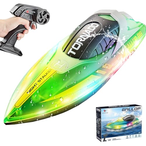 CHENBOOW Ferngesteuertes Boot,RC Boot mit LED-Licht,2,4-GHz Rennboote,Speedboot Poolspielzeug,Spielzeugboot,für Kinder,Erwachsene,Seen,Poolspielzeug CHENBOOW Ferngesteuertes Boot,RC Boot mit LED-Licht,2,4-GHz Rennboote,Speedboot Poolspielzeug,Spielzeugboot,für Kinder,Erwachsene,Seen,Poolspielzeug von CHENBOOW