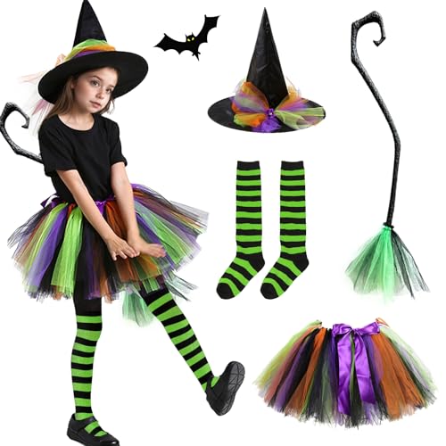 CHENBOOW Halloween Kostüm,Regenbogen Tüllrock,Tüllrock Kinder,Tutu Prinzessin,Hexenkostüm Mädchen,Faschingskostüme,Hexen Verkleidung Set,für Karneval,Fasching,Mottoparty,Halloween CHENBOOW Halloween Kostüm,Regenbogen Tüllrock,Tüllrock Kinder,Tutu Prinzessin,Hexenkostüm Mädchen,Faschingskostüme,Hexen Verkleidung Set,für Karneval,Fasching,Mottoparty,Halloween von CHENBOOW