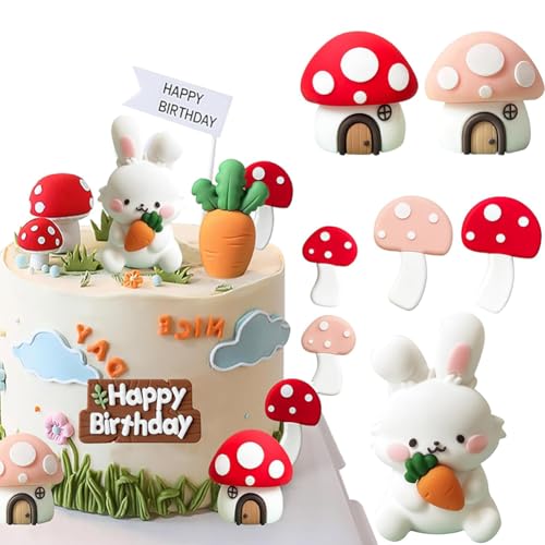 7PCS Tortendeko Waldtiere Kuch-en Deko Geburtstag Ca-ke Top-per Kuchen-deko Tiere Cake Topper Torte Dschungel Party Kuchendeko Kuchen Topper Für Geburtstag Baby Shower Kuchendeko Tiere Cake Topper von CHENGLI