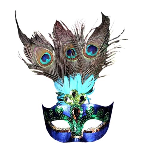 CHENGLI Feder-Maskerade Maske für Karneval – Pailletten-Dekoration für Frauen, Jungen, Mädchen, Kostüm, Partygeschenke – Blau CHENGLI Feder-Maskerade Maske für Karneval – Pailletten-Dekoration für Frauen, Jungen, Mädchen, Kostüm, Partygeschenke – Blau von CHENGLI