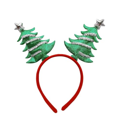 CHENGZI Cartoon Haar Band Festival Stoff Kunst Cartoon Schneeflocke Hirsch Horn Weihnachtsdekoration Haarband Zubehör Haarring Haarspange (Zwei Weihnachten) von CHENGZI