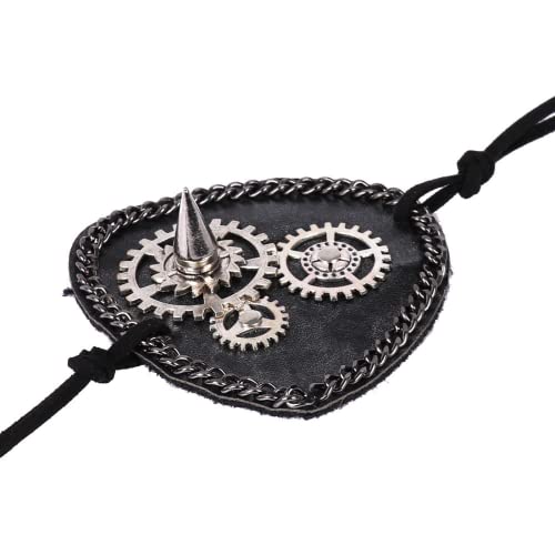 CHENGZI PU Leder Retro Gear Steampunk Augenklappe Piraten Augenklappe Einzelne Augenmaske für Halloween Karneval Party (A) von CHENGZI