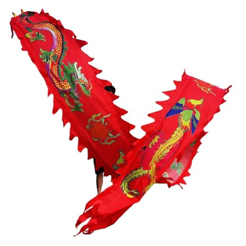 CHENHOJU 3D-Drachen-Seiden-Poi – 8 m/10 m, bunte rotierende Luftschlangen für Tanz, Fitness, Kung Fu, Outdoor-Spielen und Eltern-Kind-Spiele, Jongliersets (Rotation, 8 m) von CHENHOJU