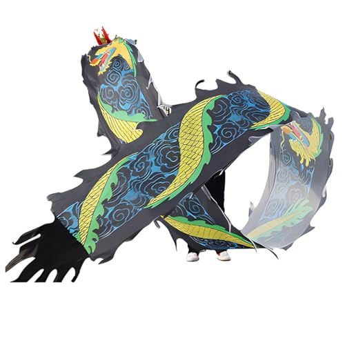 CHENHOJU Dragon Poi Luftschlangen – 12 m lang für Drachentanz, Fitnesspraxis, Phönix-Körperformung, Partyspiele und Outdoor-Spiel-Jonglier-Sets (Nero, 10 m) von CHENHOJU
