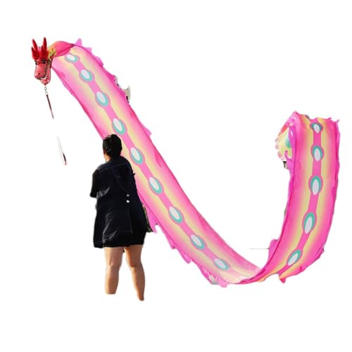 CHENHOJU Tanzender Drachenschlangen – 6 m/8 m/10 m/12 m, Fitnessband mit Fiberglas-Handstäben und Tasche für Gymnastik, Tanz, Übung, Jonglier-Sets (Rose, 6 m) von CHENHOJU