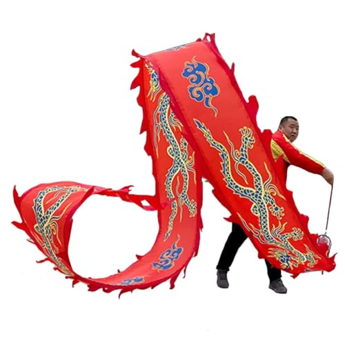 Spiral-Drachentanzbandschlangen, chinesische Seide, Fitness-Poi zum Üben, Outdoor-Sport und Volkstanz, Jongliersets (rot, a, 6 m) von CHENHOJU