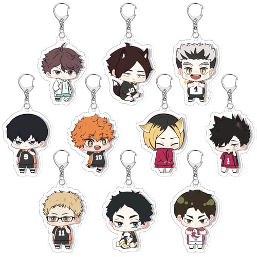 10 Stück Haikyus Chibi Figuren Anhänger Niedliche Charakter Cosplay Zubehör Kette Schmuck Farbiger Acryl Anhänger 10 Stück Haikyus Chibi Figuren Anhänger Niedliche Charakter Cosplay Zubehör Kette Schmuck Farbiger Acryl Anhänger von CHENJIRA